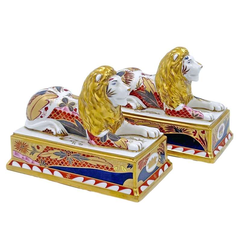Royal Worcester Limited Edition Nelson Collection Pair Of Lions