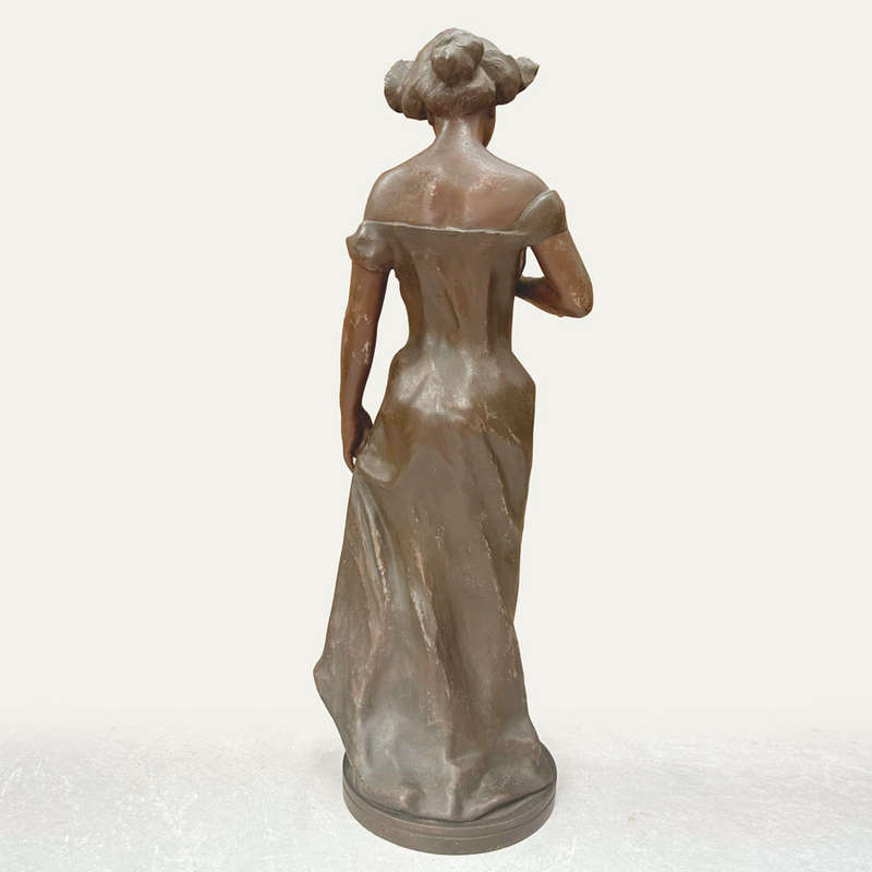 Art Nouveau Bronze Par Gory Meditation 66cm Statue
