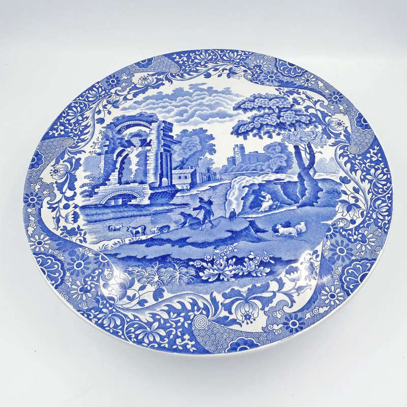 Blue Italian Spode Cake Stand Blue Mark