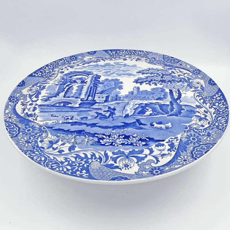 Blue Italian Spode Cake Stand Blue Mark
