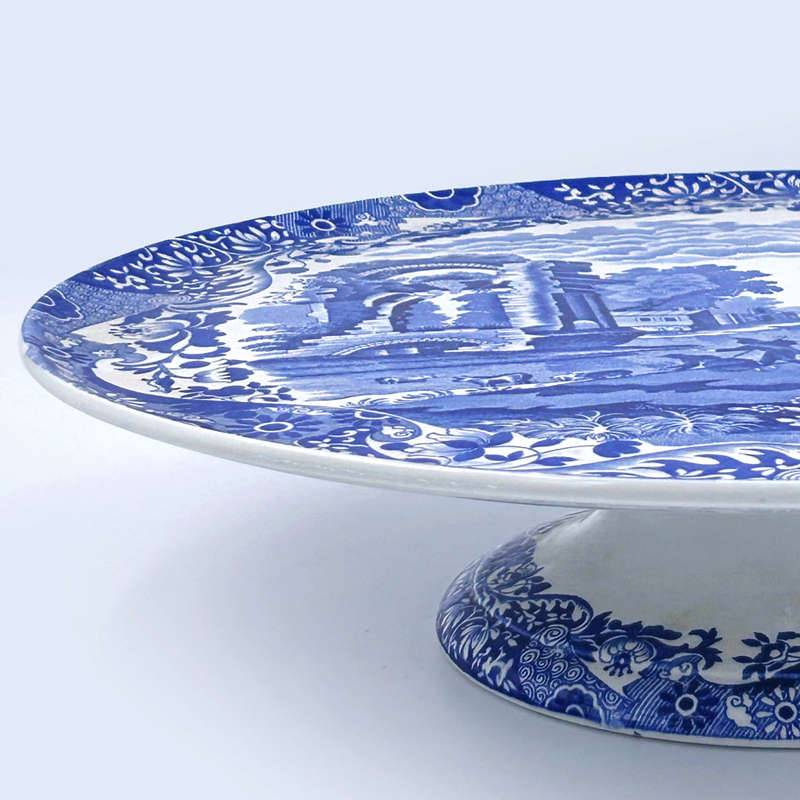 Blue Italian Spode Cake Stand Blue Mark