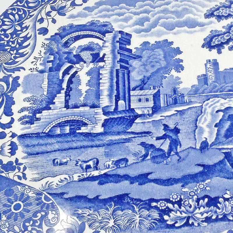 Blue Italian Spode Cake Stand Blue Mark
