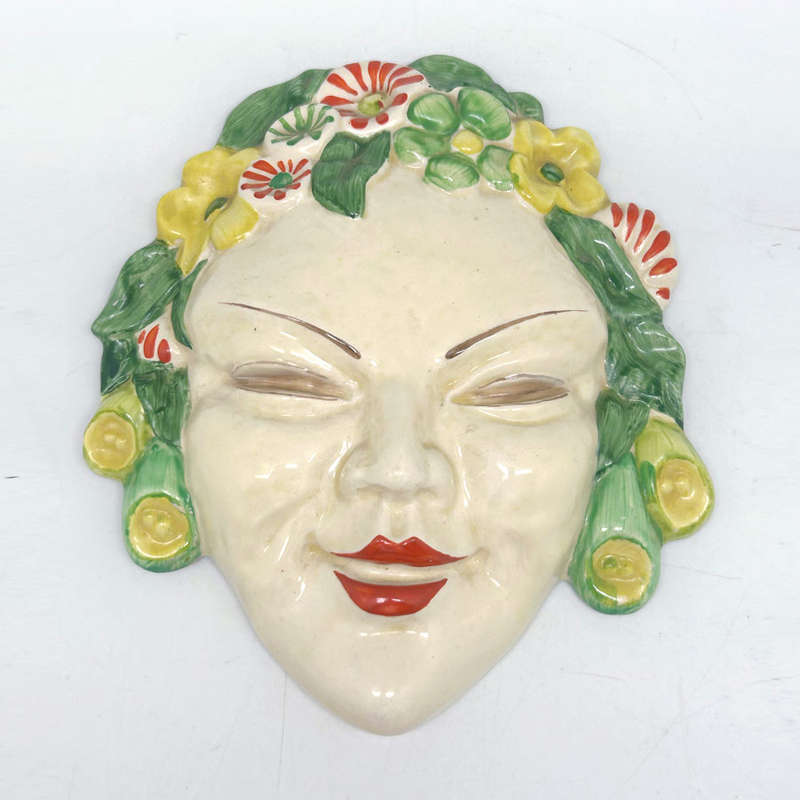 Clarice Cliff Bizarre Art Deco Wall Mask Of Flora