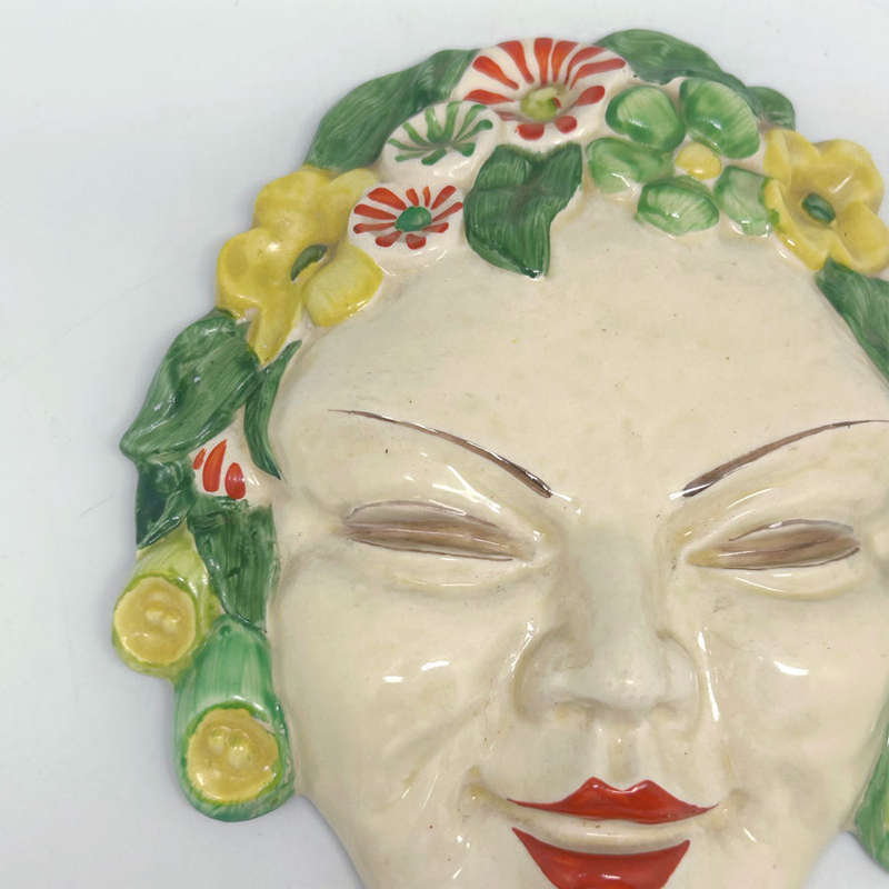 Clarice Cliff Bizarre Art Deco Wall Mask Of Flora
