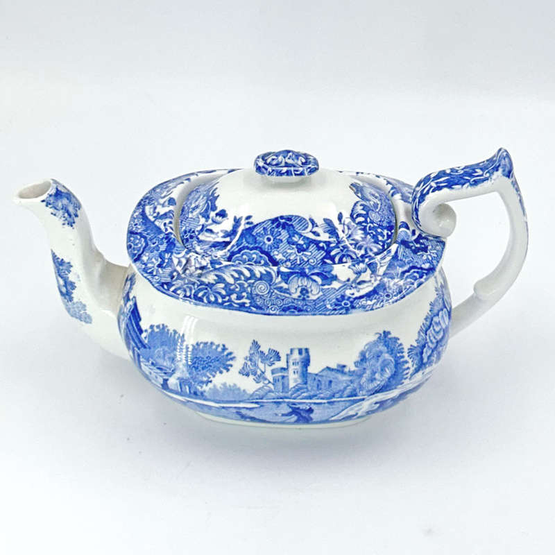 Copeland Spode Blue Italian Pattern Bachelor Teapot