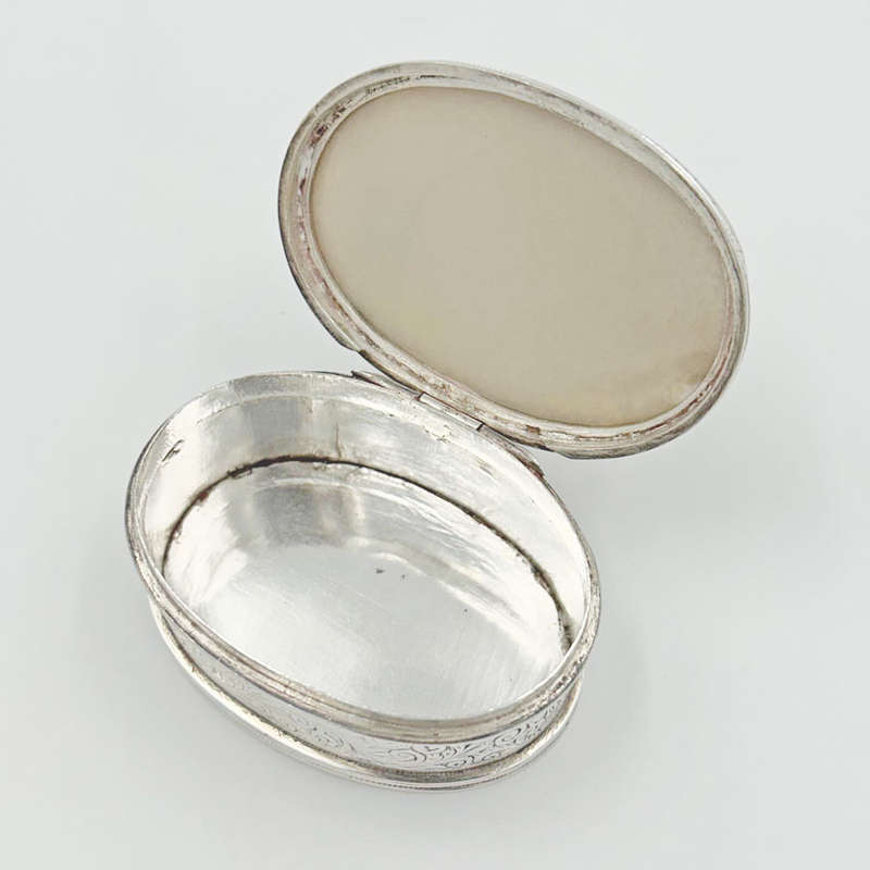 Georgian Silver And Moss Agate Snuff Box C1800
