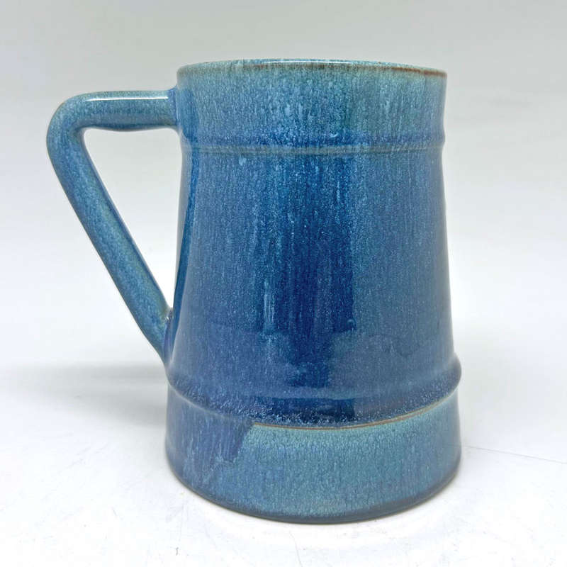 Linnware Beer Tankard South African Pottery Blue Glaze