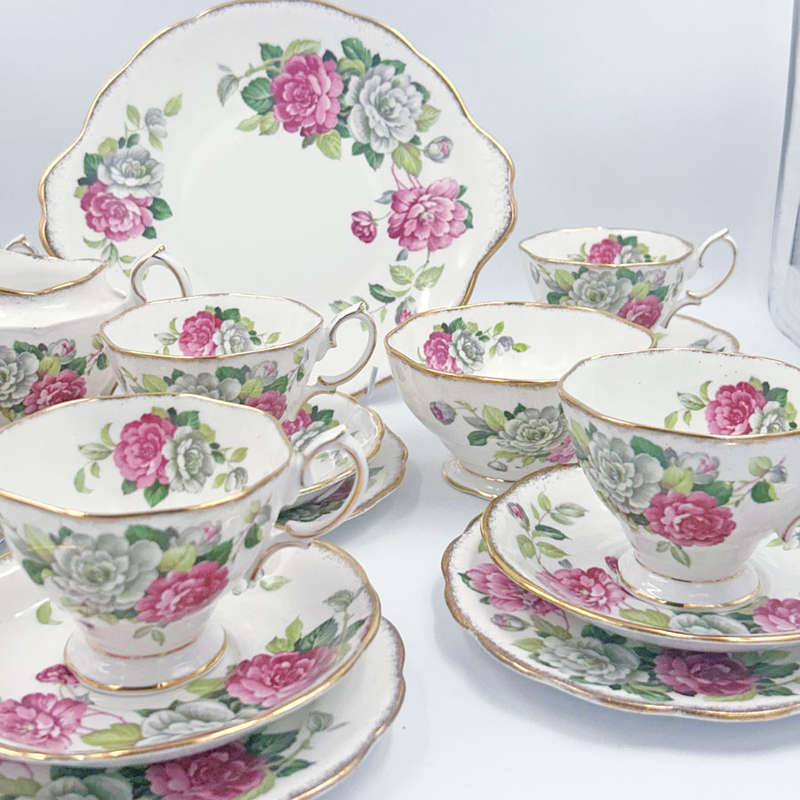 Royal Albert Tea Set Evening Rhapsody 1950s 21 Piece