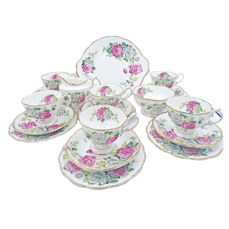 Royal Albert Tea Set Evening Rhapsody 1950s 21 Piece