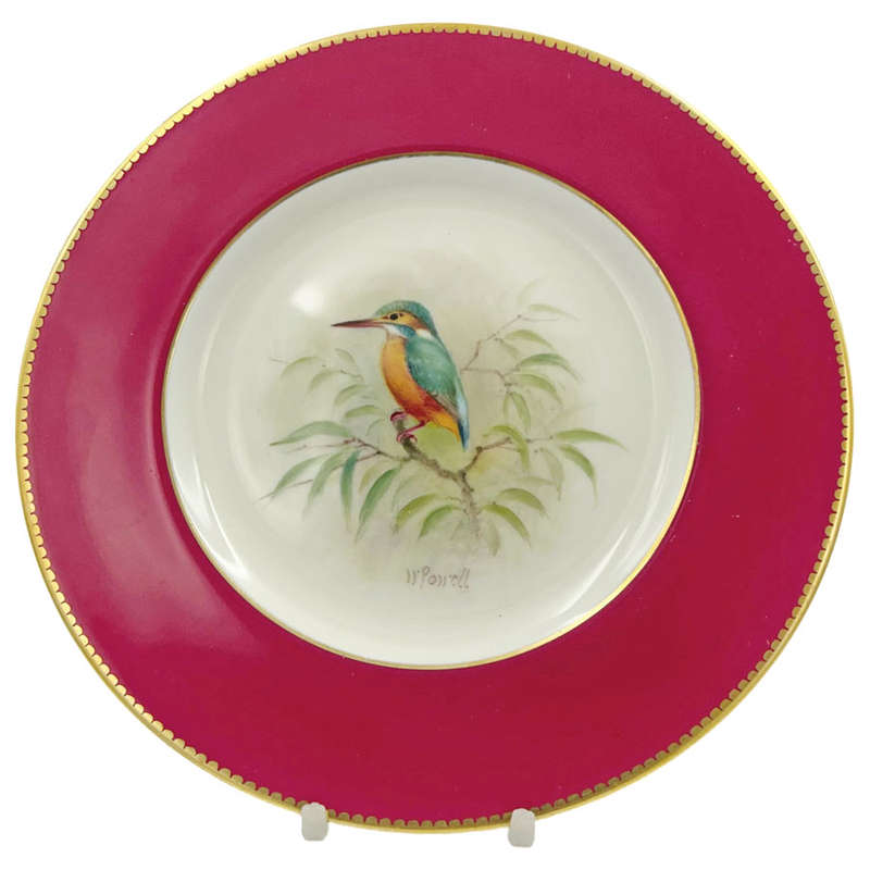 Royal Worcester Kingfisher Plate Hand Painted W Powell
