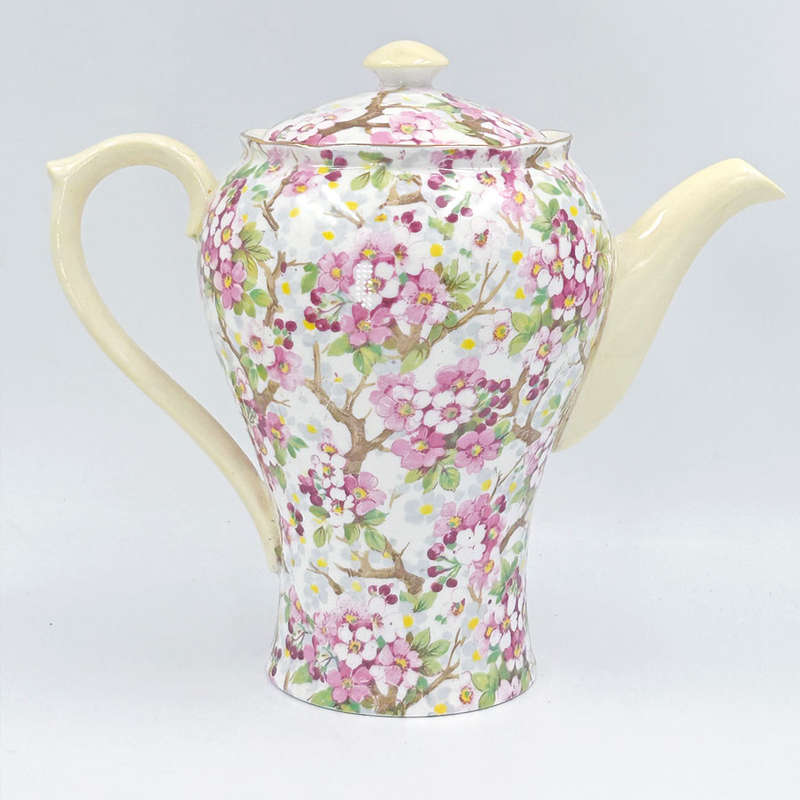 Shelley Maytime Chintz Cherry Blossom Pattern Coffee Set