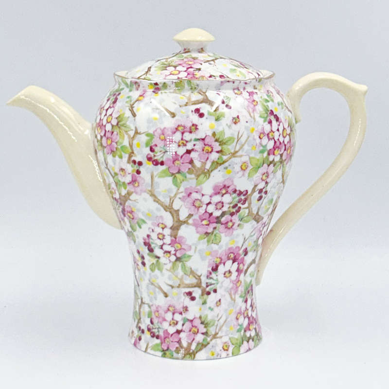 Shelley Maytime Chintz Cherry Blossom Pattern Coffee Set