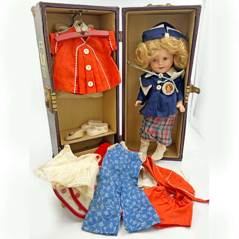 Shirley Temple 13 Ideal Novelty Toy Original Travel Trunk 1930