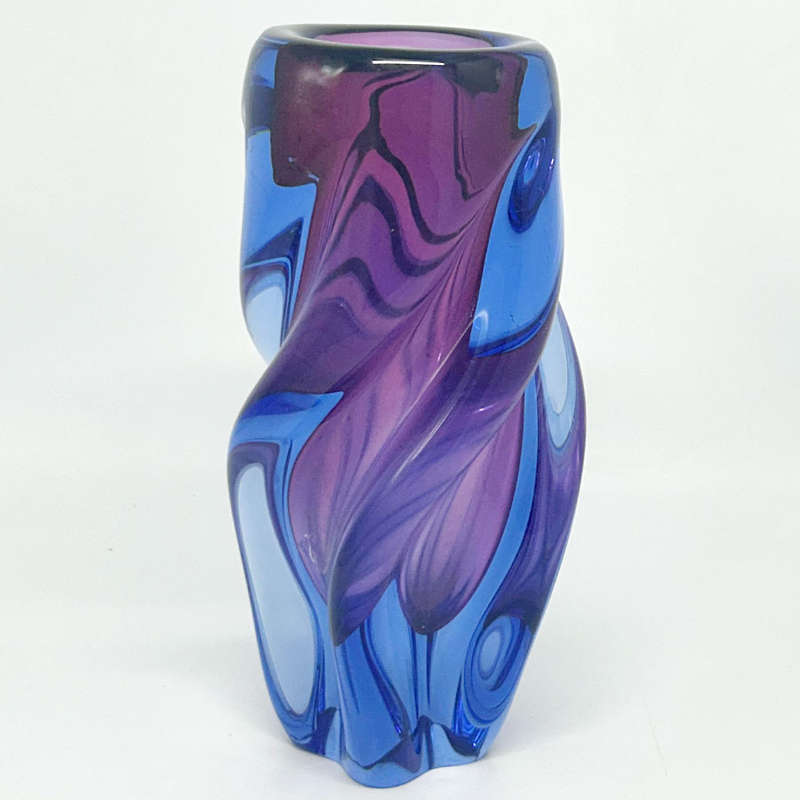 Sommerso Glass Vase Josef Hospodka C1960