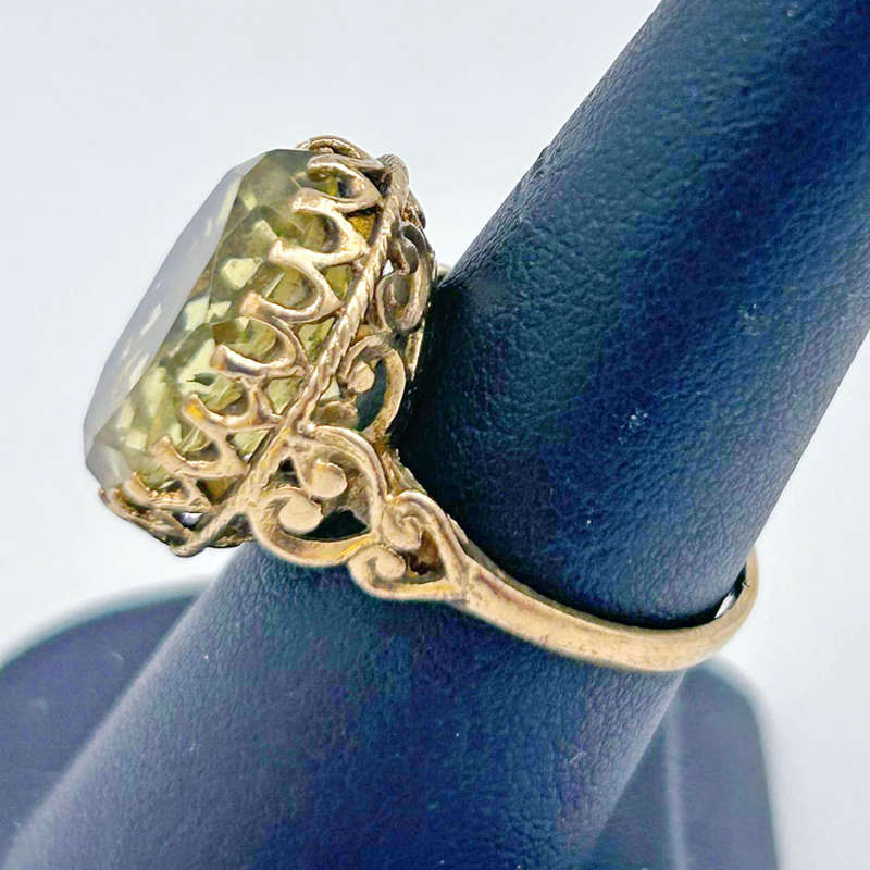 9ct Gold Citrine Cocktail Ring C1940
