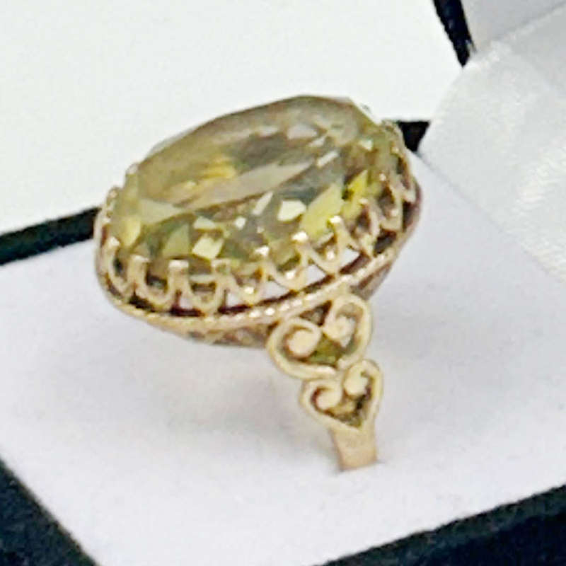 9ct Gold Citrine Cocktail Ring C1940