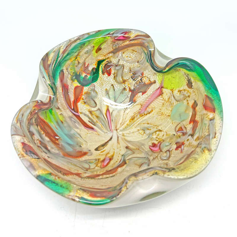 Arte Vetraria Muranese Cased Murano Tutti Frutti Bowl