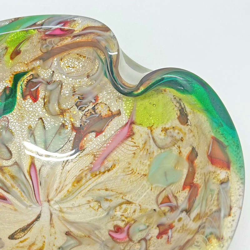 Arte Vetraria Muranese Cased Murano Tutti Frutti Bowl
