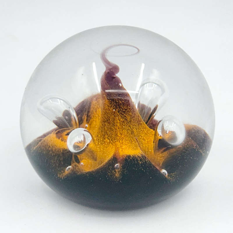 Caithness Scotland Art Glass Paperweight Moonflower 1990