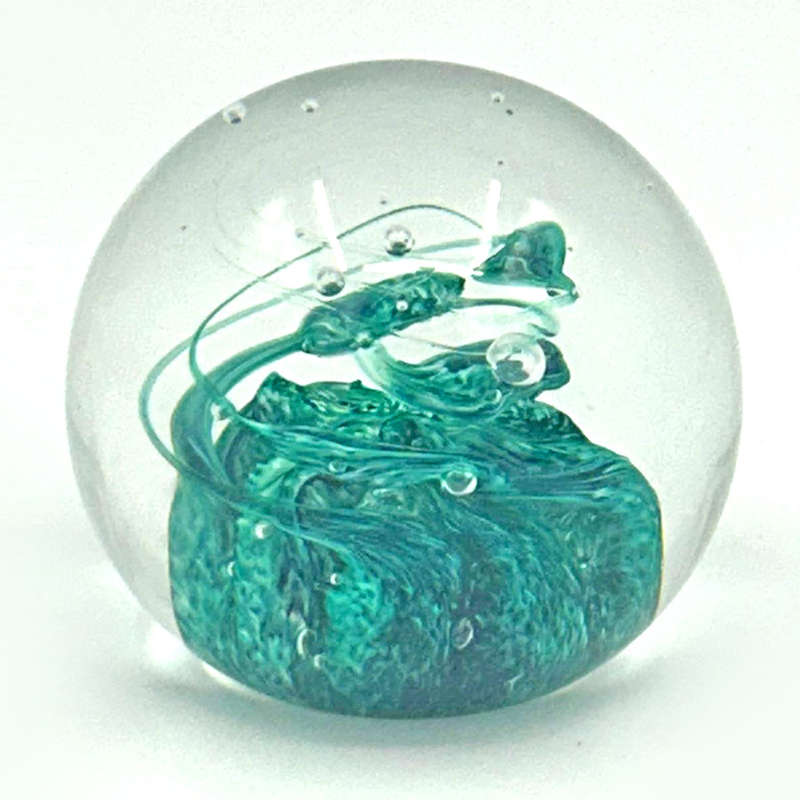 Caithness Scotland Art Glass Paperweight Seafoam C1990