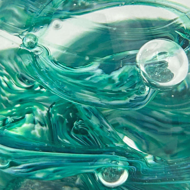 Caithness Scotland Art Glass Paperweight Seafoam C1990