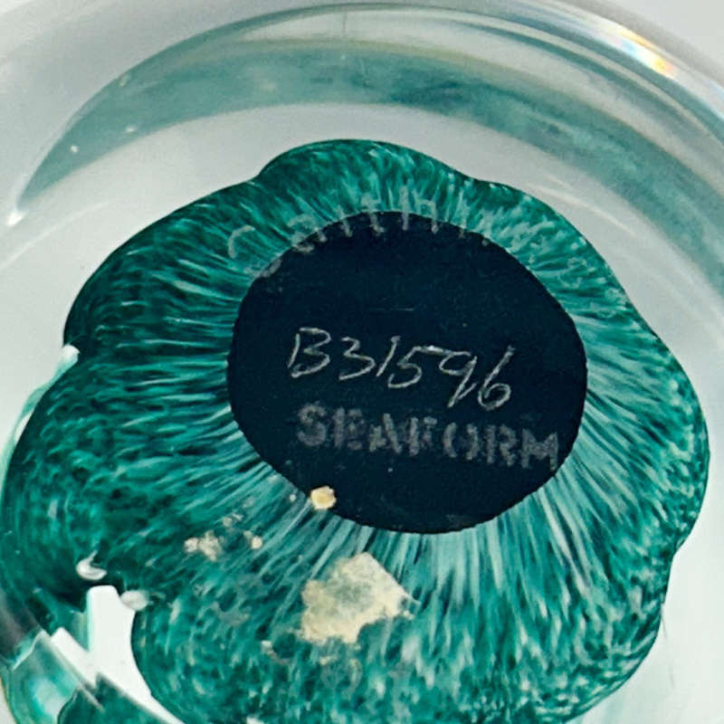 Caithness Scotland Art Glass Paperweight Seafoam C1990