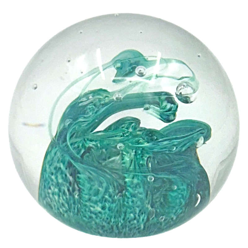 Caithness Scotland Art Glass Paperweight Seafoam C1990