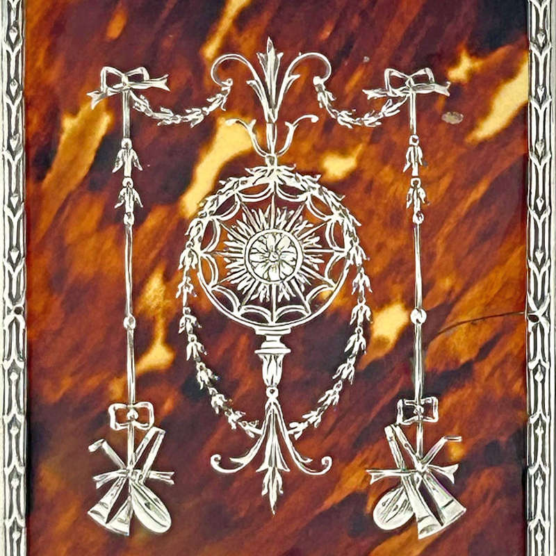 Hallmarked Silver Edwardian and Tortoise Shell Cigarette Box London 1910