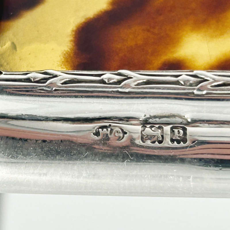 Hallmarked Silver Edwardian and Tortoise Shell Cigarette Box London 1910