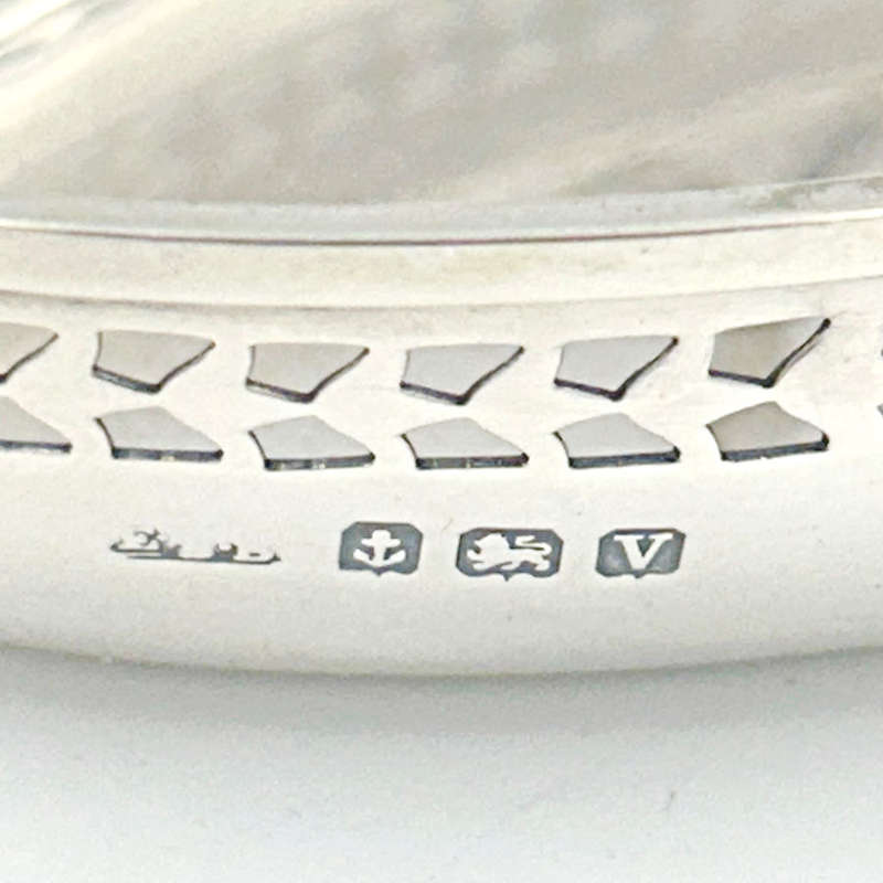 Hallmarked Silver Basket With Handle Birmingham 1945