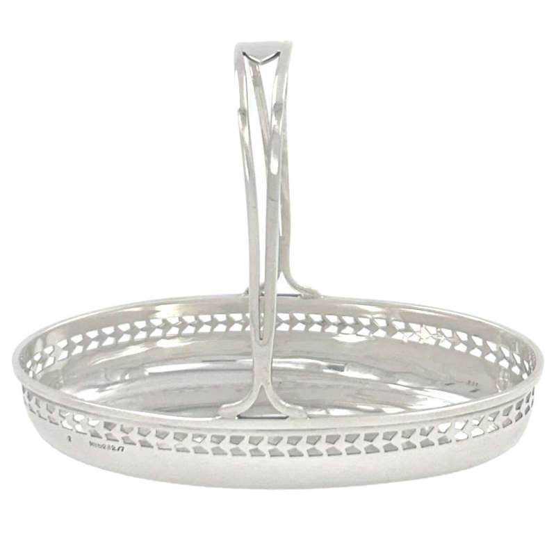 Hallmarked Silver Basket With Handle Birmingham 1945
