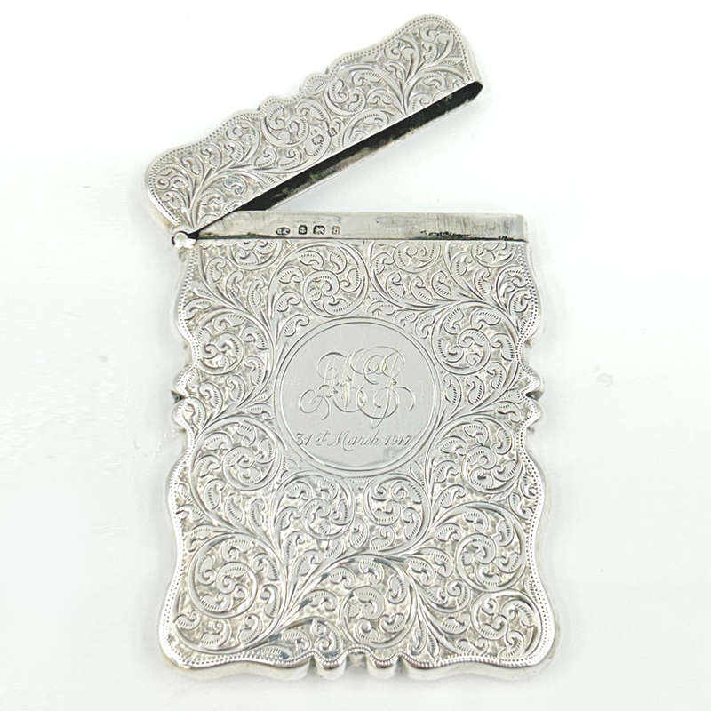 Hallmarked Silver Calling Card Case Birmingham 1907