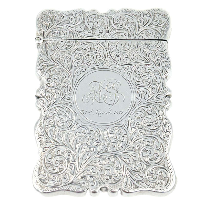 Hallmarked Silver Calling Card Case Birmingham 1907