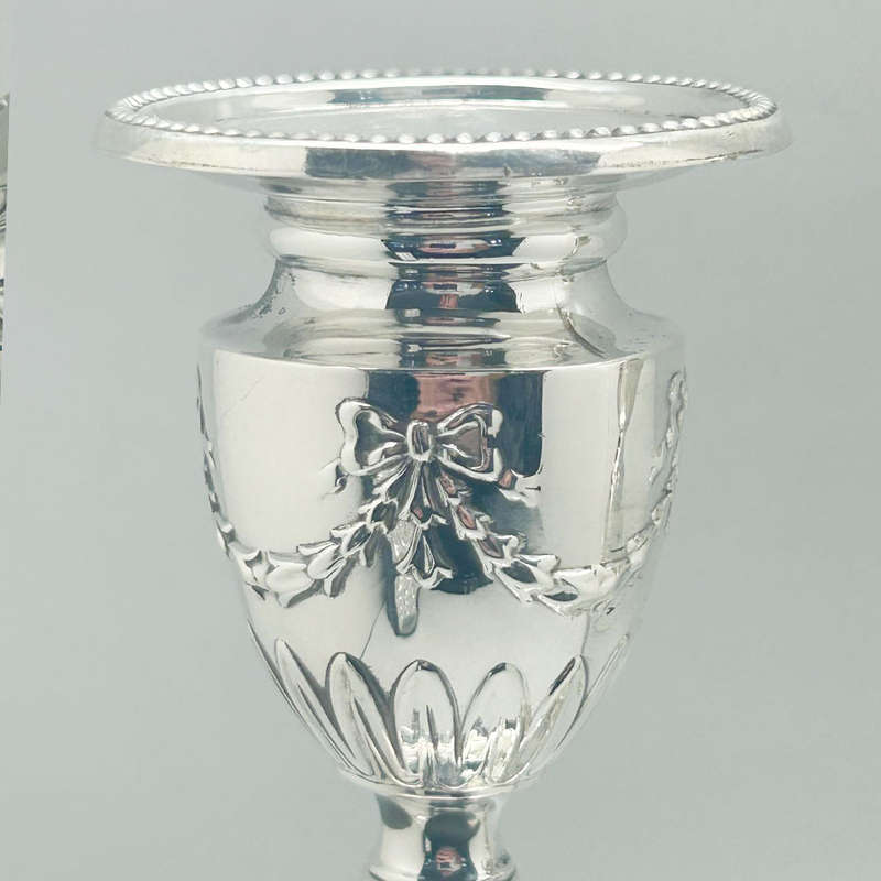 Hallmarked Silver Pair Candlesticks Birmingham 1968