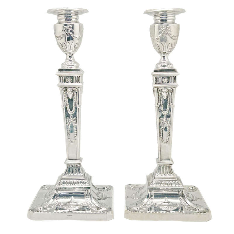 Hallmarked Silver Pair Candlesticks Birmingham 1968