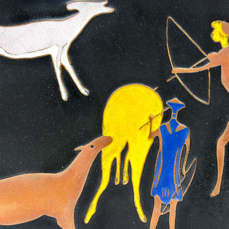 Kalahari Pottery Cave Painting Wall Plate