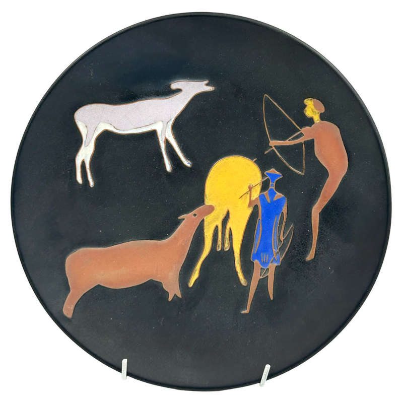 Kalahari Pottery Cave Painting Wall Plate