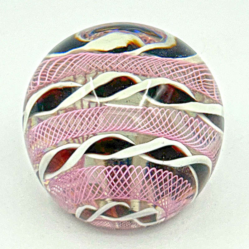 Murano Latticino  Art Glass Paperweight Toso 1960