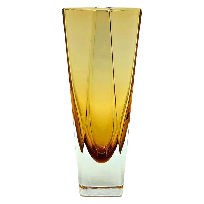 Murano Amber Tulip Vase Alessandro Mandrazzuto Vase 20th