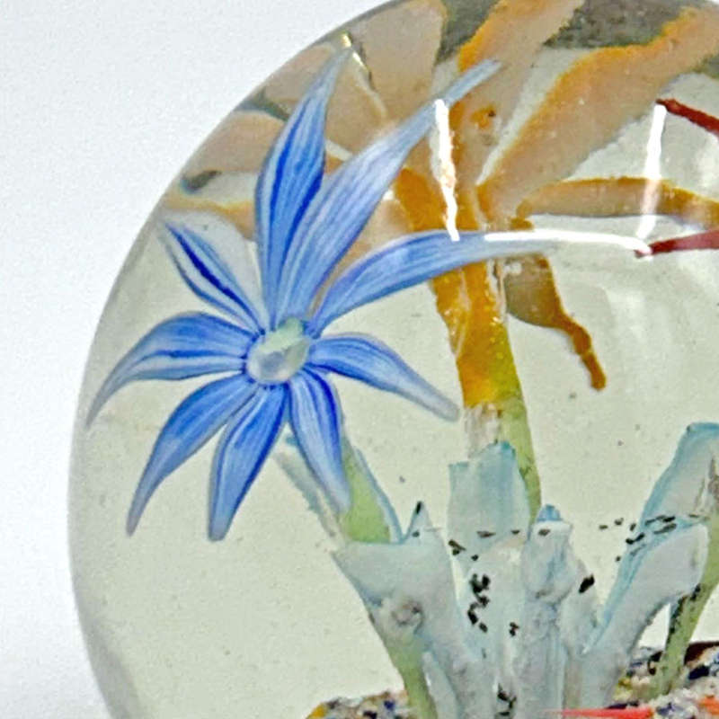 Murano Floral Art Glass Paperweight 20th