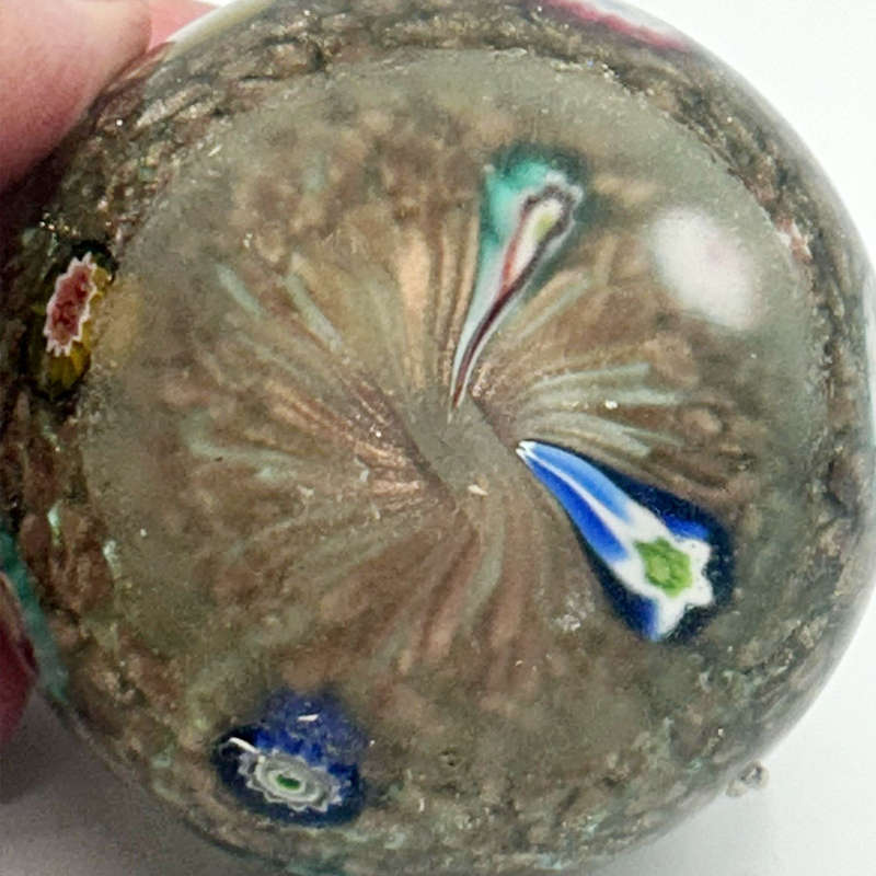 Murano Millefiori Art Glass Paperweight Toso 20th