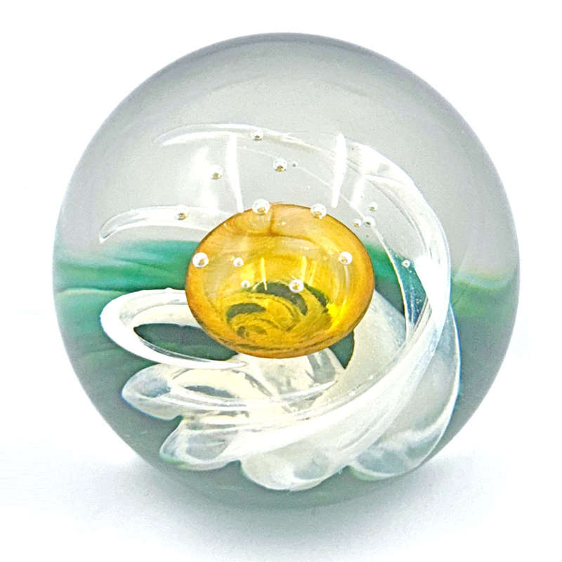 Selkirk Scotland Sunkissed Art Glass Paperweight 2000