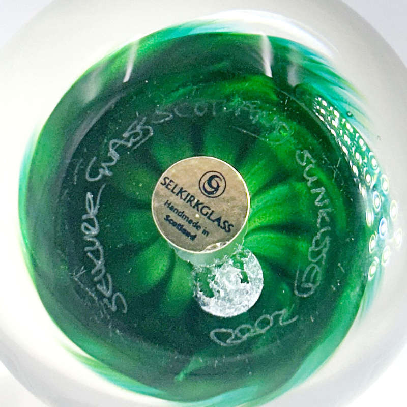 Selkirk Scotland Sunkissed Art Glass Paperweight 2000