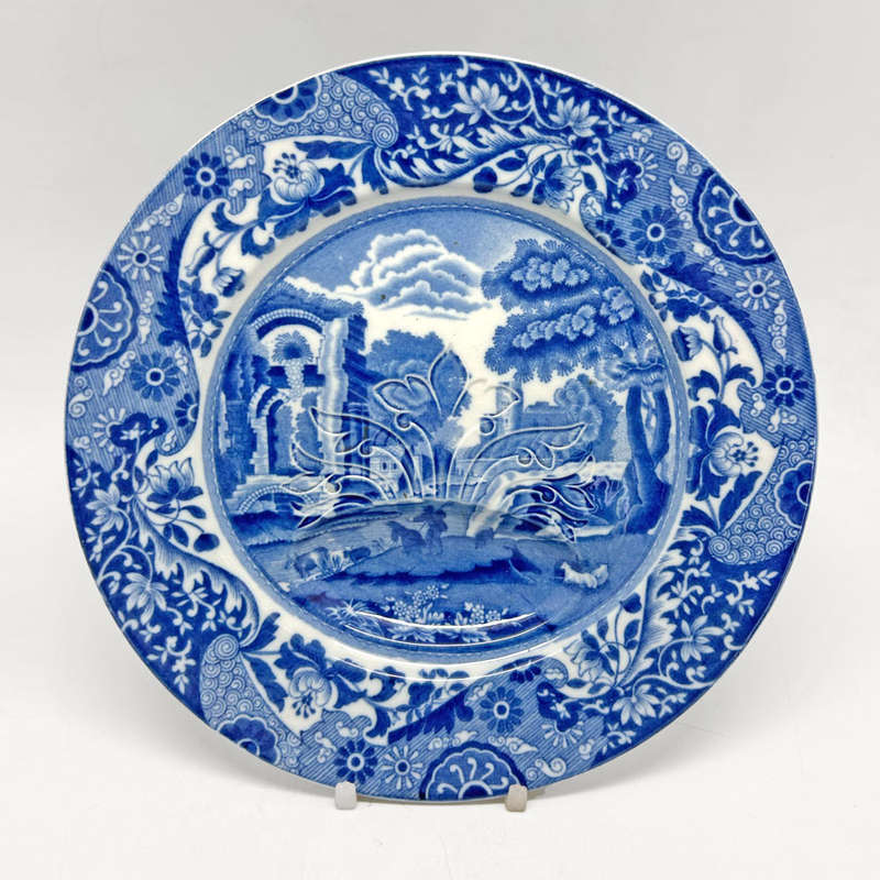 Rare Copeland Spode Blue Italian Hors D'oeuvre Plate