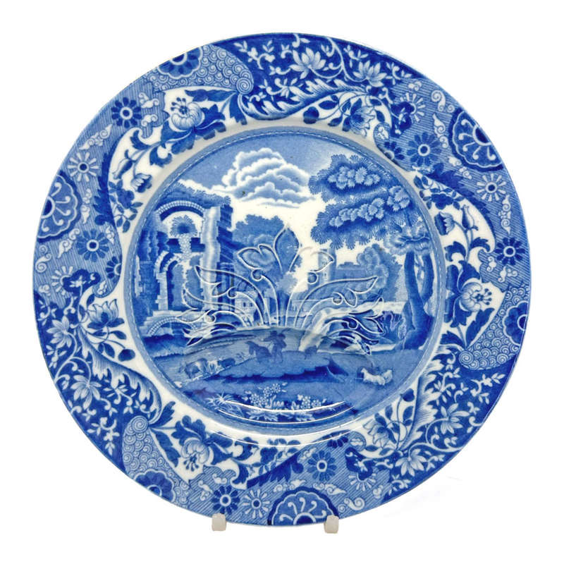 Rare Copeland Spode Blue Italian Hors D'oeuvre Plate