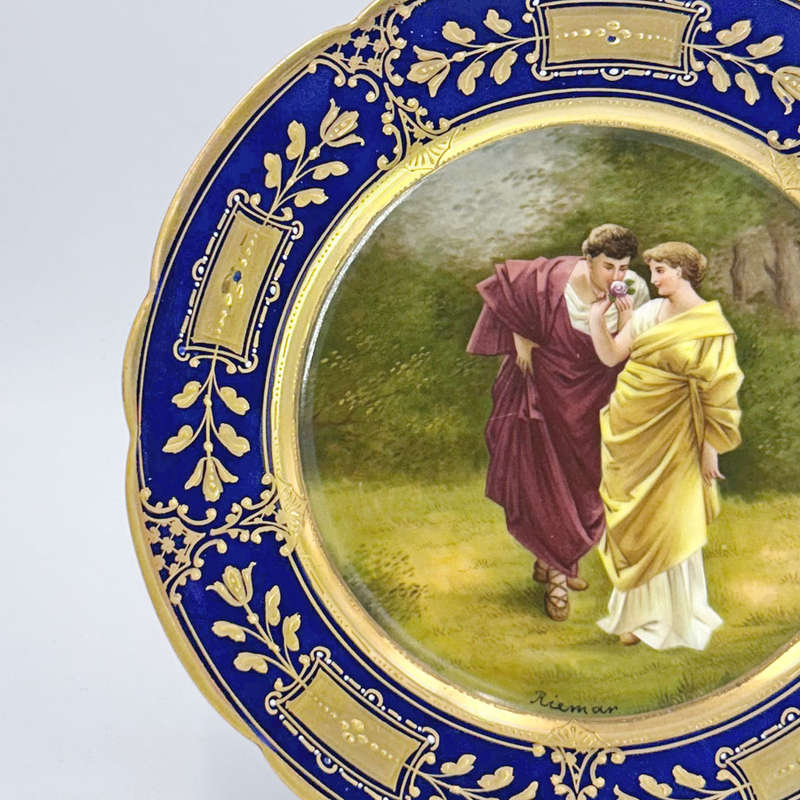 Royal Vienna Porcelain Cabinet Plate Signed Riemor Constantino 19th