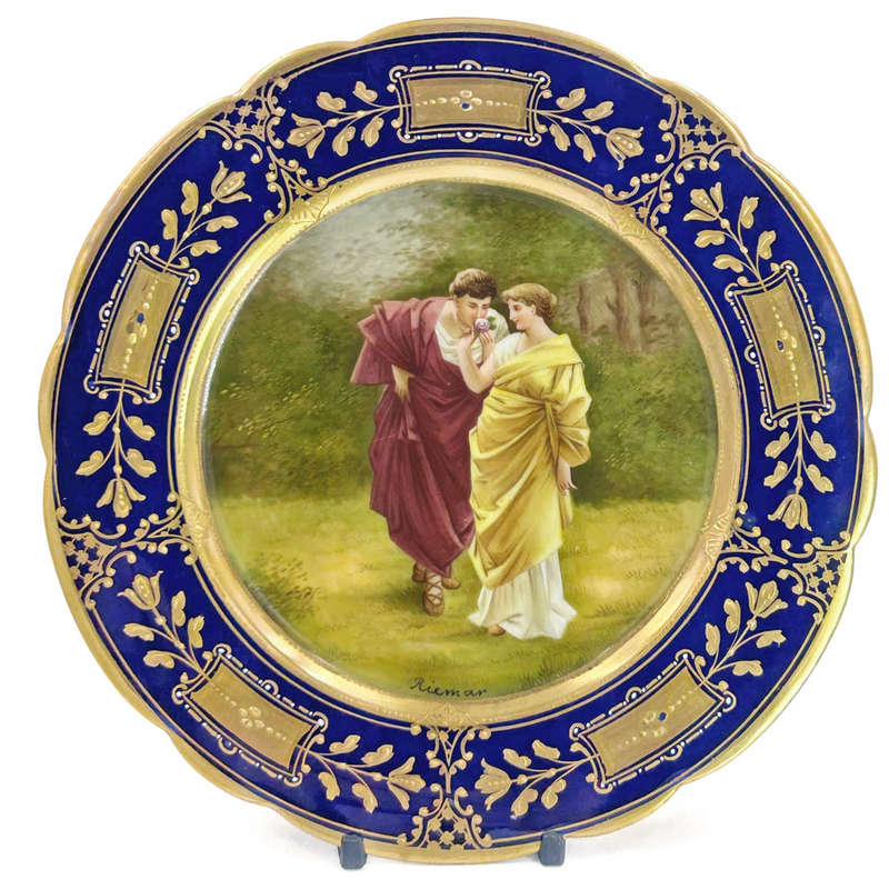 Royal Vienna Porcelain Cabinet Plate Signed Riemor Constantino 19th