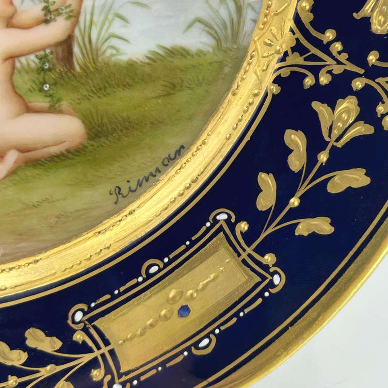 Royal Vienna Porcelain Cabinet Plate Signed Riemor Gefangen 19th