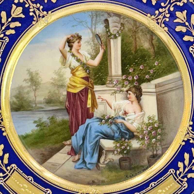 Royal Vienna Porcelain Cabinet Plate Signed Riemor Der Sommer 19th