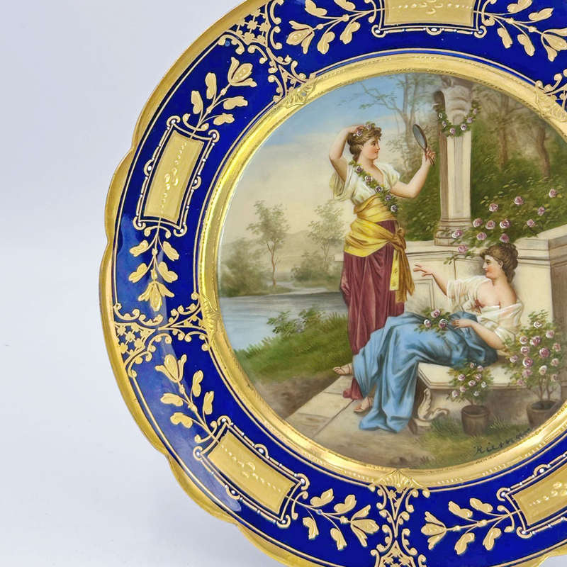 Royal Vienna Porcelain Cabinet Plate Signed Riemor Der Sommer 19th